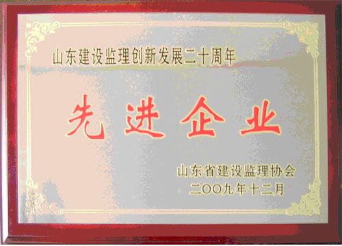 点击查看详细信息<br>标题：山东建设监理创新发展二十周年先进企业 阅读次数：5244