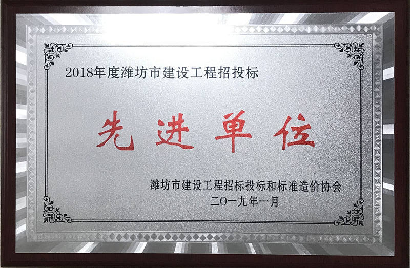 点击查看详细信息<br>标题：2018年度招标代理先进单位 阅读次数：1652